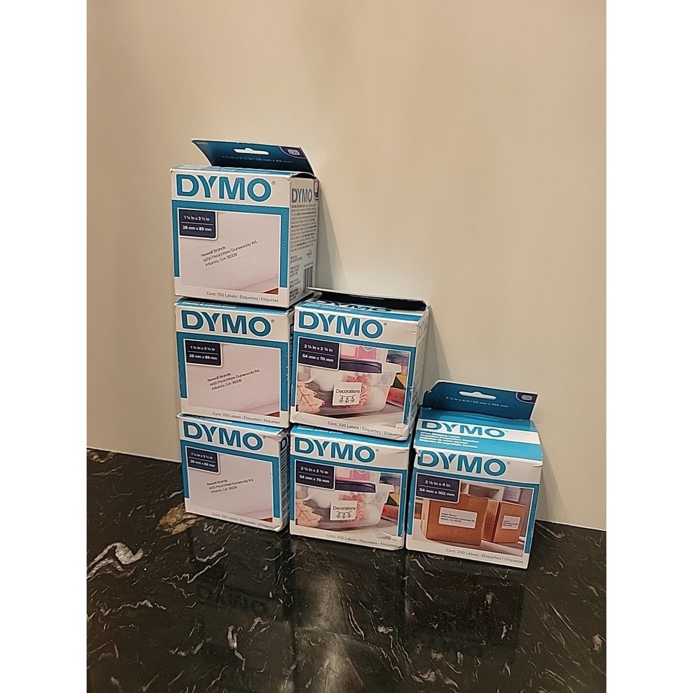 6 NEW DYMO Mixed Label Boxes - Read